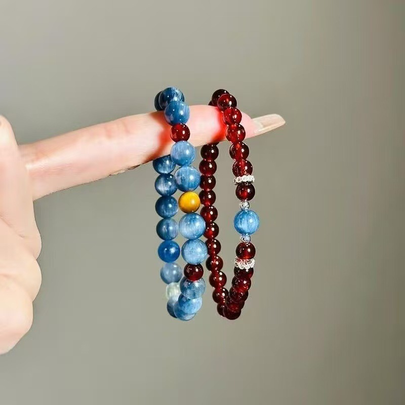 Yoga Fitness Tracker - Pulsera de cuentas de granate y