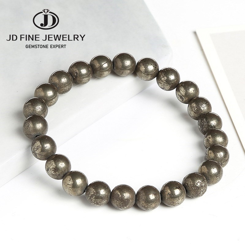 Yoga Fitness Tracker - JD-Pulseras de cuentas de pirita Natural
